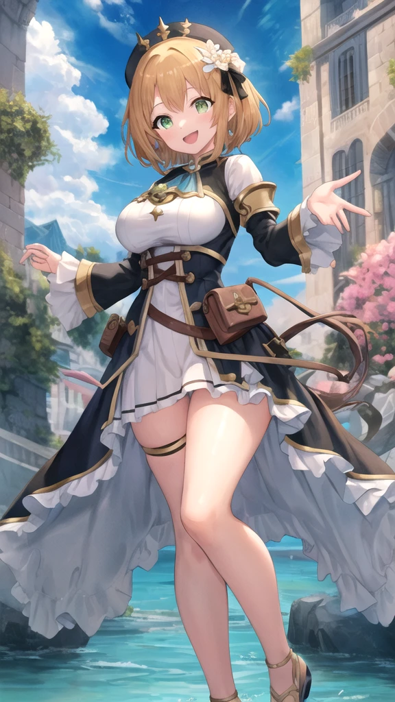 multiple girls, giantess art, highly detailed giantess shots, giantess, most detailed, perfect face, Two legs, Five fingers, short hair, A beautiful girl who is bigger than a skyscraper, Wearing rimless glasses, smile, huge breasts, magical girl dress, bow, magical girl, holding a magical wand, black pantyhose, stiletto heels, thunderbolt from a magical wand, seaside metropolis, numerous miniature warships on the sea, Destroying cities, Under heavy attack, A very small big city, Miniature metropolis, Full body description, GTS, giga giantess, stomping city, crash city, tiny city, micro city, pantyhose feet, High resolution, highest quality, masterpiece,