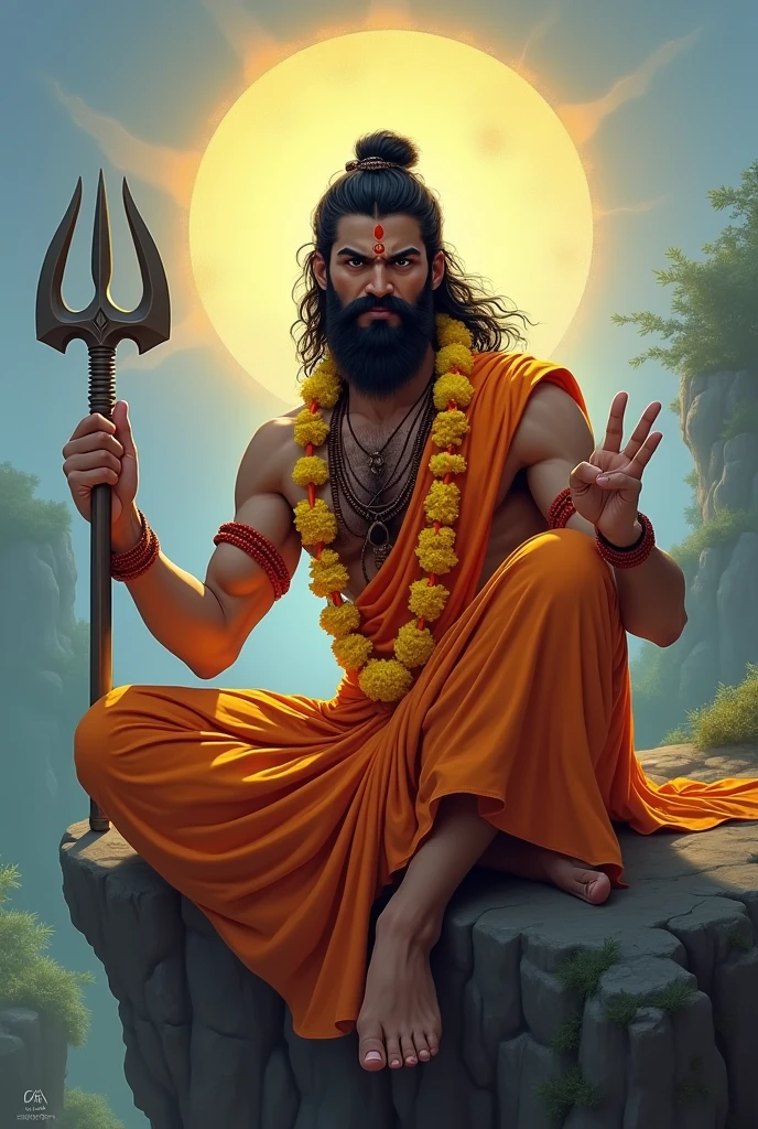 Create a image of Hindu god shiva with the help of breads