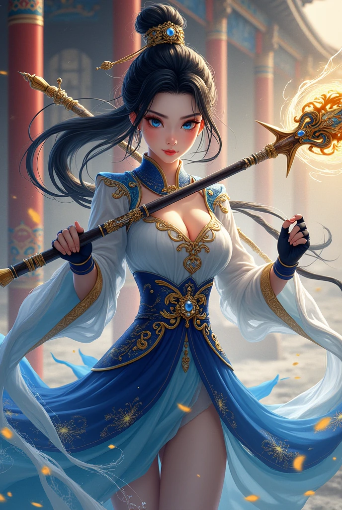(8k, RAW Photos: 1.2), Best Quality, Illustration, Beautiful Painting, 1 Woman, Beautiful Face, Delicate Skin, Gorgeous Bun, Hair Accessories, Hanfu, Full Body, High Detail, Accent, Color Ink Painting, Splash Color, ((((colorful))), lycoris, sketch, denoising, ink splash, dramatic, cinematic, particle effects, fairy style, white background, super high resolution, best shadow, RAW, (HDR) (wallpaper) (cinematic lighting) (sharp focus), masterpiece, (Very detailed CG unified 8k wallpaper)