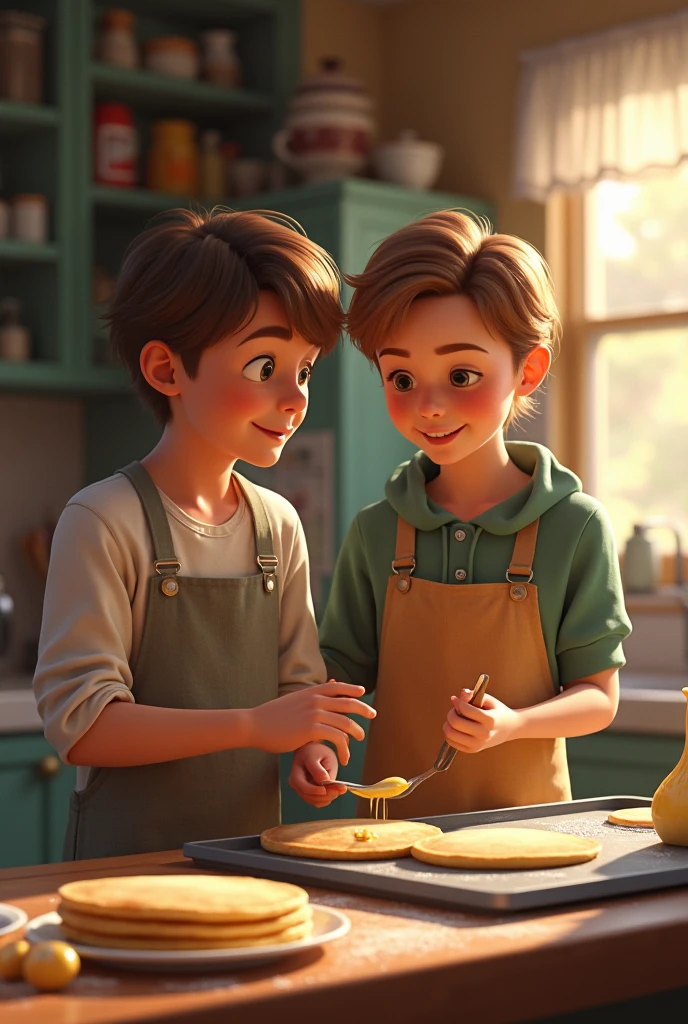 make a photo of a teenage boy with glasses, brown buzz cut hair, and crooked teeth, and with him holding cheese