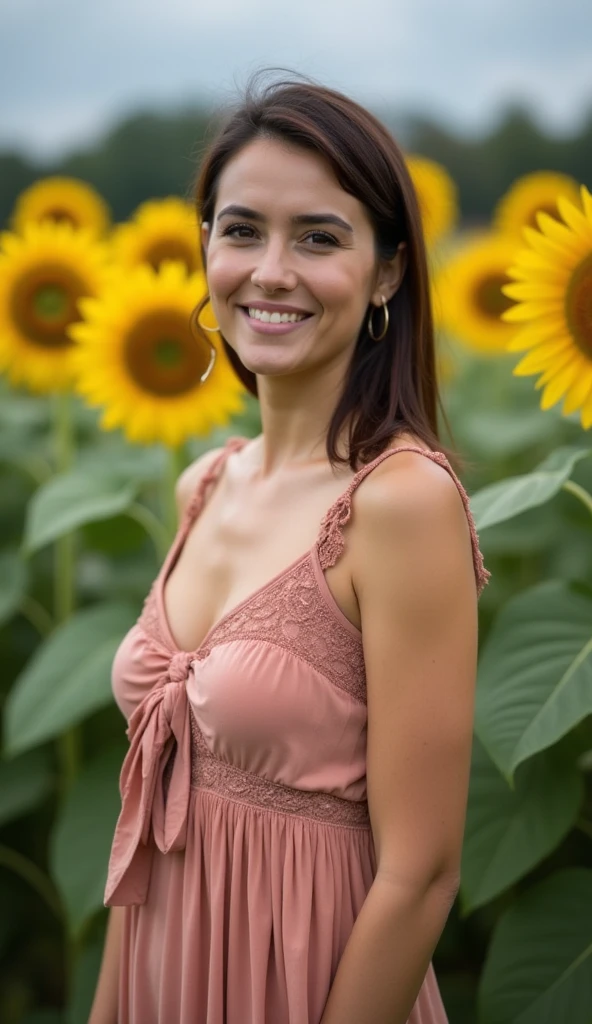 model with corn