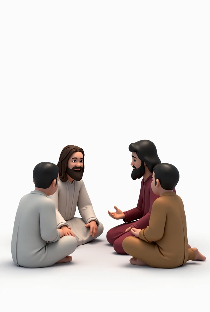 Cardboard drawing,of all the heroes of the avengers around Jesus listening to stories
