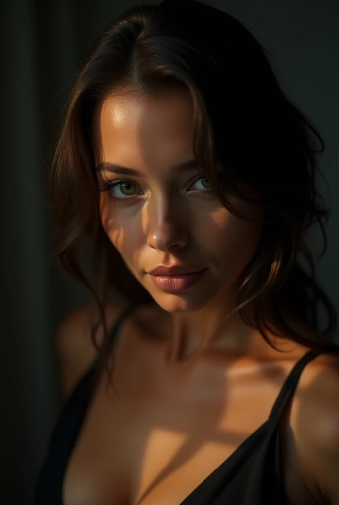 highest quality, soft light, Ultra-high resolution, People Girls, alone, sexy, (Ecstatic face), (Brown eyes), Beautiful face in every detail, (high-resolution detail of human skin texture), (brown hair medium),(Sweat:1.4),(artwork:1.3),(realistic:1.2),(Open your mouth:1.1),sportswear,Shorts,(back:1.2),Angle from below,classroom