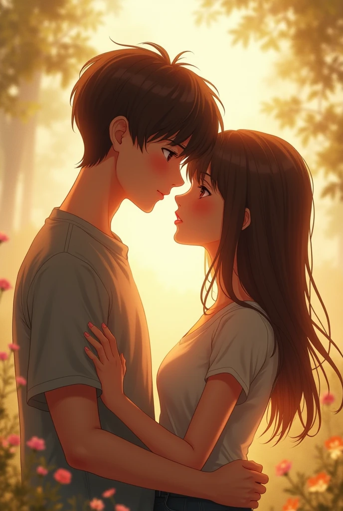 The boy and girl standing at a distance as they part, with a nostalgic backdrop. Close-ups of their faces showing a mixture of satisfaction and lingering sadness.