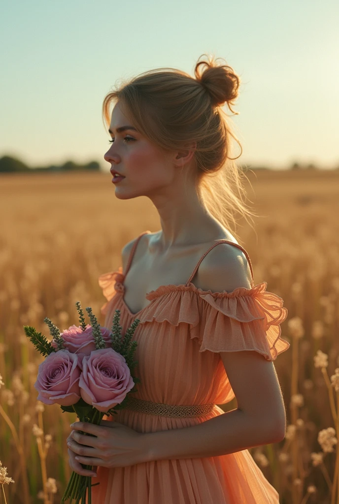 wife,40 ans,countryside,(((Silk cheongsam))),,open mouth smile((cheveux blonds)),flush、,((Turn around and look back))()Reflecting the buttocks