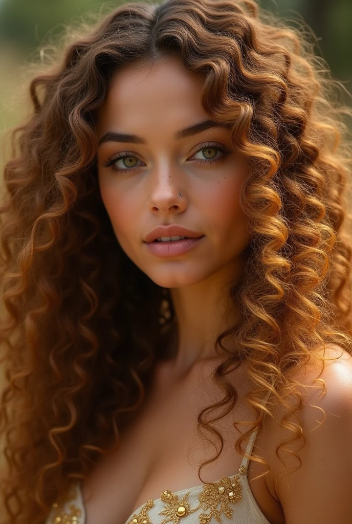 A girl with curly hair