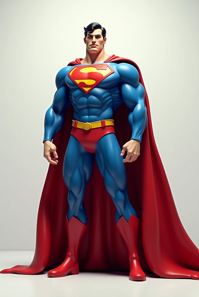 figrne, photo of superman, on a base, full body shot, perfect face, depth of field, flawless, RAW, (((plain background))), high detail, insane detail <lora:figrne_v2std:1>