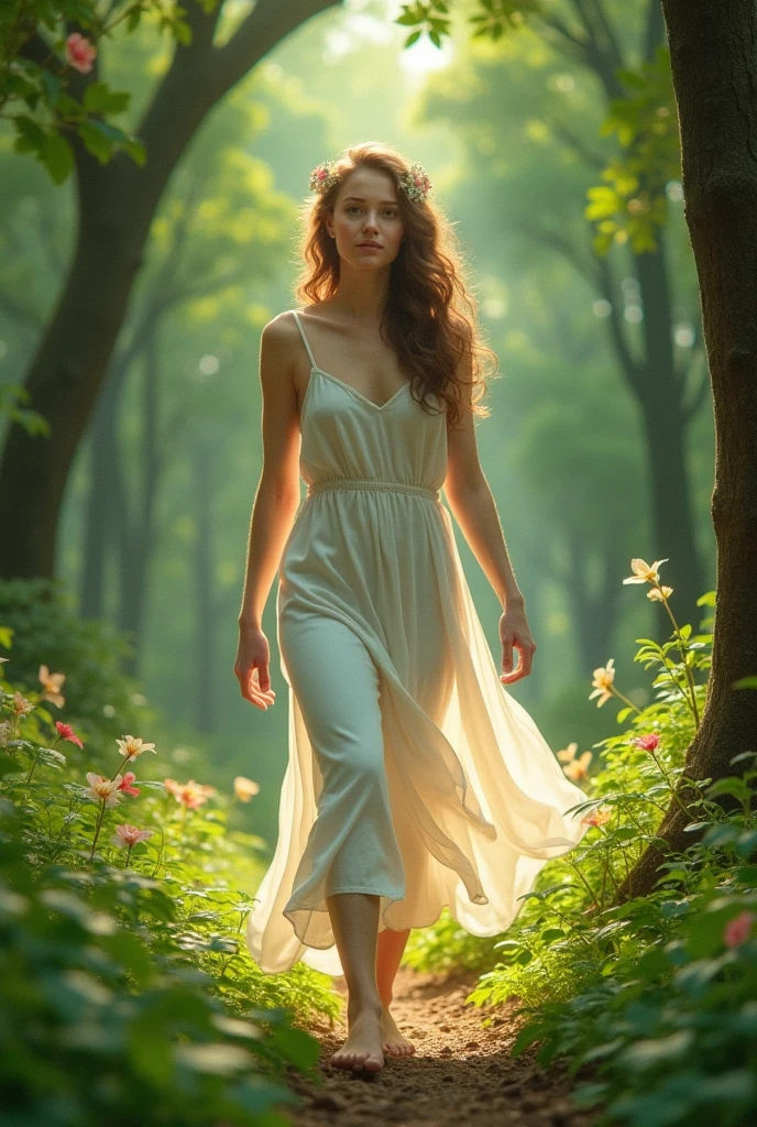 a naked white woman in nature
