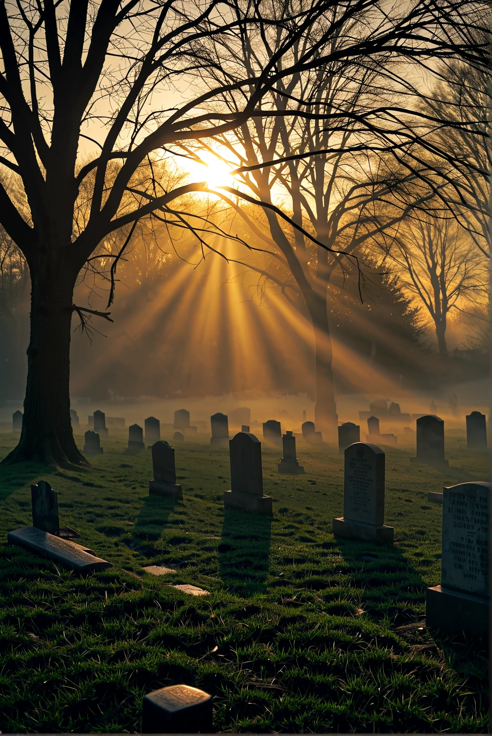 ((realistic cinematic masterpiece, High resolution, depth of fields, 4K, Ticker,)),(((velocity)),((( [Cemetery At Night posing for a newspaper] ))),(( [realistic cemetery] )),(( [very dark] )),((ultra realistic hasselblad cinematic photo)),,(( [perfect graves] )),velocity, [cinematic] , ((( [small-sized fog particles] ))) in a gothic scene, Best quality, ultra high resolution, Raw-Photo, Nikon D850, backlight, rim light, bright sunlight, detailing:1.2, (Warm tone, Warm tone:1.2), (color photo)
