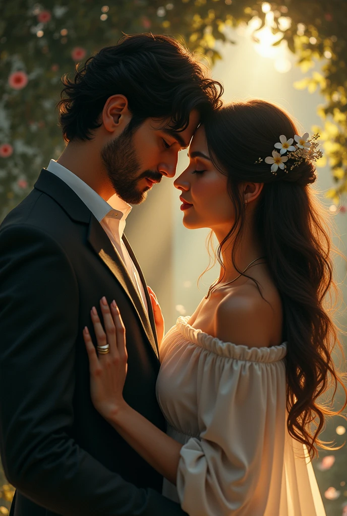 cinematic still, A shot of newly married Azerbaijani-Armenian couple,highly detailed skin with hair , emotional, harmonious, vignette, 4k epic detailed, shot on kodak, 35mm photo, sharp focus, high budget, cinemascope, moody, epic, gorgeous, film grain, grainy,