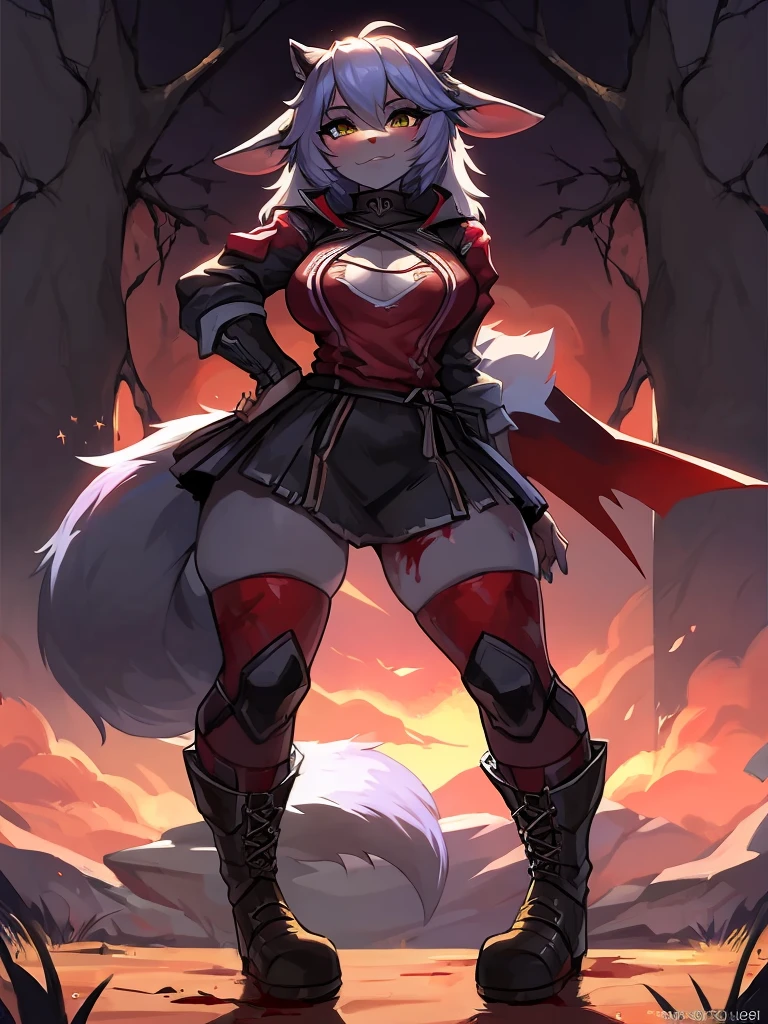 wolf in blood sheep's clothing, female, full body