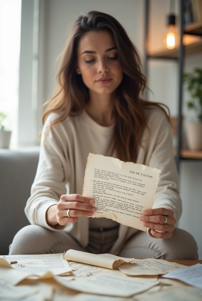 create an image woman reading a letter