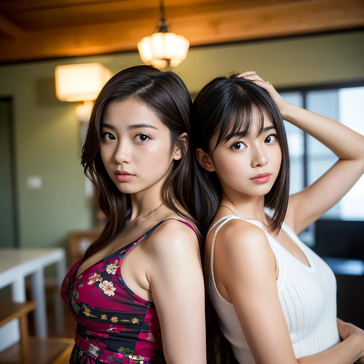 4 cute Japanese like models, posing as entice for online gambling poster