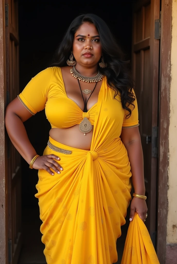 <lora:Saree_Babes_V1:0.7> woman in saree, (cleavage, beautiful, full body shot:0.7)