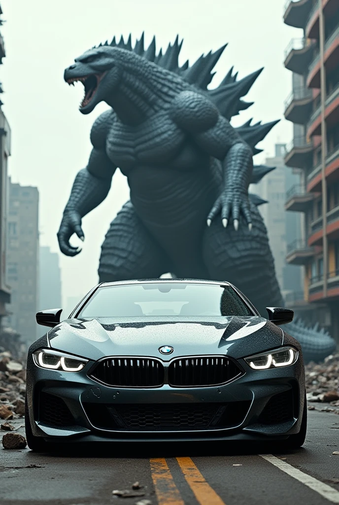 amazing quality, masterpiece, best quality, very detailed, very detailed, uhd, complete anatomy, portrait, degree of freedom, surrealism, A huge dragon running from a volcanic area, Maybach Exelero, a car running away at full speed, atmospheric fog, cinematic composition, soft shadows, Thundering skies, dark night background,lava