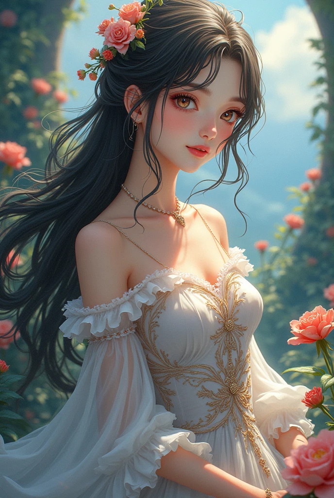 high details, best quality, 16k, RAW, [best detailed], masterpiece, best quality, (extremely detailed), full body, ultra wide shot, photorealistic, dark fantasy art, goth art, RPG art, D&D art, a picture of a dark female fairy resting in a flower meadow, extremely beautiful fairy, ultra feminine (intense details, Masterpiece, best quality), best detailed face (intense details, Masterpiece, best quality), having wide butterfly wings butterfly_wings, spread butterfly wings (intense details, Masterpiece, best quality: 1.3), (purple: 1.5) colors wings (intense details, Masterpiece, best quality), (dark red) hair, long hair, shinning hair, flowing hair, shy smile, innocent smile, (blue: 1.3) eyes, dark blue lips, wearing (white: 1.3) dress latex corset (intense details, Masterpiece, best quality), dynamic elegant shirt, chocker, wearing (red: 1.3) high heels, in various shades of red colored flower meadow (intense details, Masterpiece, best quality), (red flowers: 1.2) , (black flowers: 1.2), (white flowers: 1.2), (blue flowers: 1.3) [extreme many flowers] (intense details, Masterpiece, best quality), dark colorful flowers (intense details, Masterpiece, best quality), flower meadow in a dark goth field background, night time, moon rising, dim light, cinematic light, High Detail, Ultra High Quality, High Resolution, 16K Resolution, Ultra HD Pictures, 3D rendering Ultra Realistic, Clear Details, Realistic Detail, Ultra High Definition, #chinese cloth, dungeons and dragons, DonMDr4g0nXL