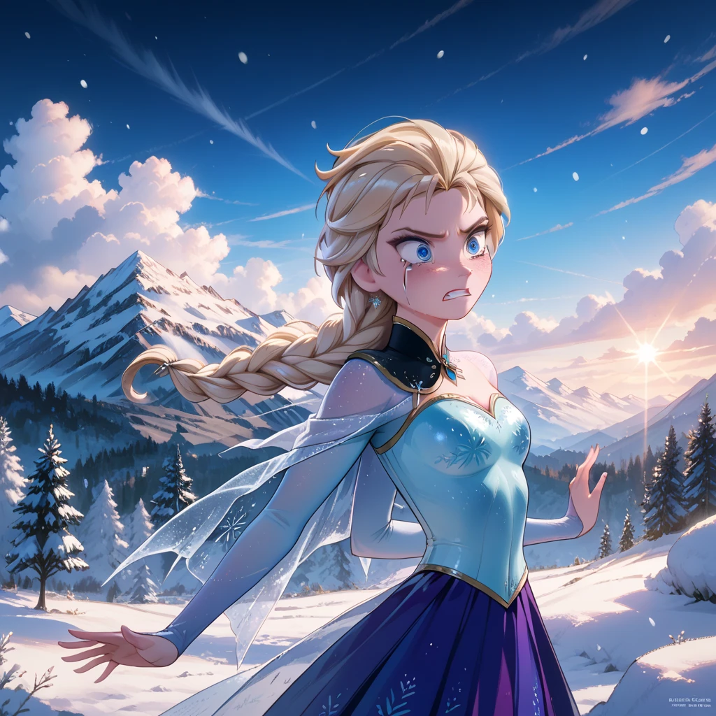 1girl ,elsa ,,perfect arm, perfect hand,, only 2 arm per girl, skinny, beautiful, blue eyes, ,the girl is SCARE,the girl is crying, / 1woman,the woman is anna,WOMAN IS ANGRY, the WOman grabs elsa ass under the skirt, they are having sex,THE  WOMAN USING STRAPON, the woman put his STRAPON inside the girl ass a snowy winter landscape, heavy snowfall, majestic snow-capped mountains, beautiful nature scene, dramatic cloudy sky, cold weather, atmospheric lighting, cinematic composition, ethereal mood, serene atmosphere, highly detailed, masterpiece, stunning scenery, breathtaking vista, atmospheric lighting, dramatic weather