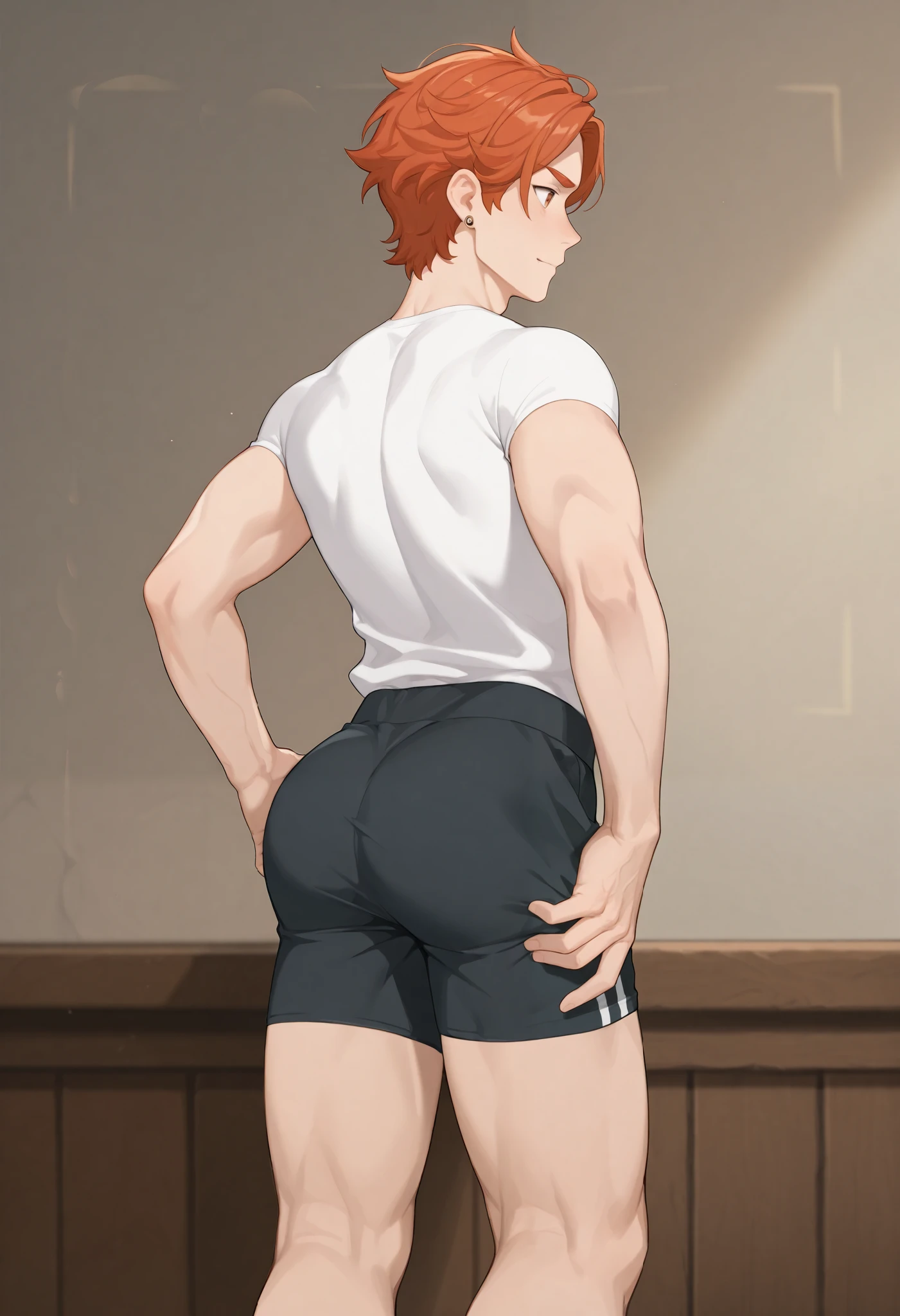 zackary911, by zackary911, anthro, femboy, backview, buldge, balls, hot, struggling to pull up small pants, female butt, feminine, pretty tall, peeking over tiny house