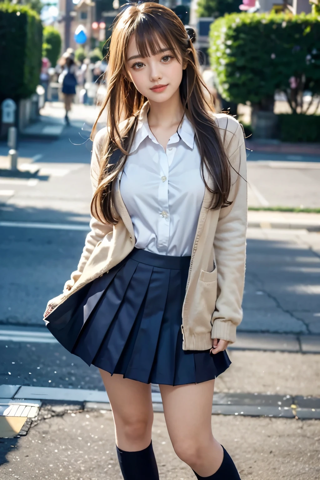 (photorealistic:1.4), best quality, raw 8k photo, (extremely detailed japanese beautiful girl), (extremely detailed eyes:1.1), (cute face:1.2), ultra-detailed, ultra high res, amazing, break,large breasts,Blonde,
(school uniform:1.2), smile, detailed school girl, (disneyland:1.3), beautiful detailed girl, bangs, cute face, miniskirt, smile, Wind, (full body:1.4), walking disneyland, beautiful hairstyle, loafers, perfect legs, perfect hands,gal,gal makeup,gal.safetensors,