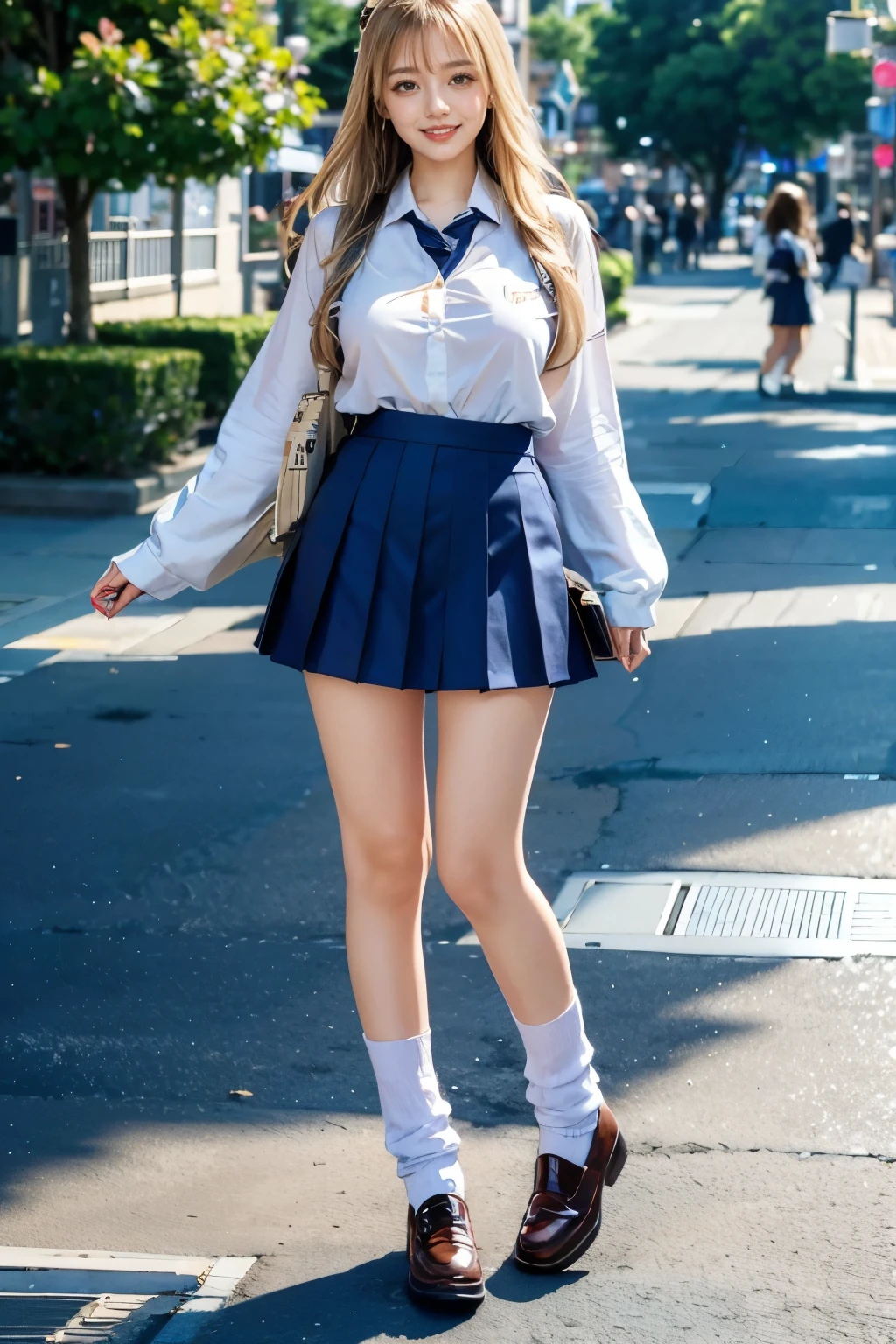 (photorealistic:1.4), best quality, raw 8k photo, (extremely detailed japanese beautiful girl), (extremely detailed eyes:1.1), (cute face:1.2), ultra-detailed, ultra high res, amazing, break,large breasts,Blonde,
(school uniform:1.2), smile, detailed school girl, (disneyland:1.3), beautiful detailed girl, bangs, cute face, miniskirt, smile, Wind, (full body:1.4), walking disneyland, beautiful hairstyle, loafers, perfect legs, perfect hands,gal,gal makeup,gal.safetensors,