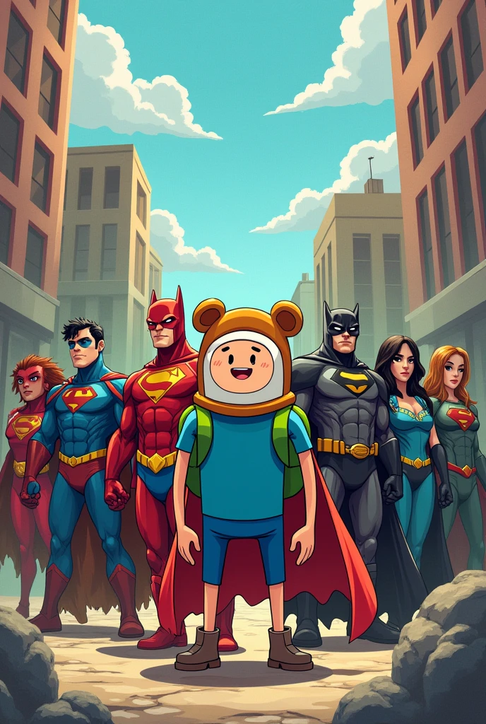 Finn from adventure time to justice league character