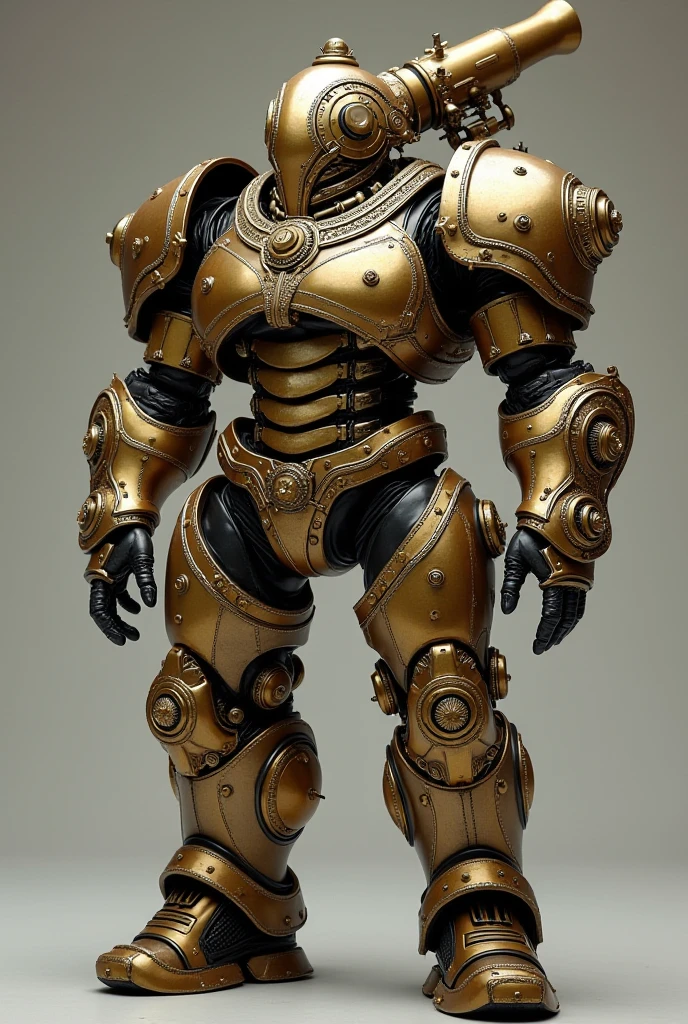 a large robot statue is on display in a museum , solo, open mouth, teeth, no humans, traditional media, robot, mecha, spikes, science fiction, realistic, retro artstyle, 1980s (style) ,from The 5th Elemenent movie