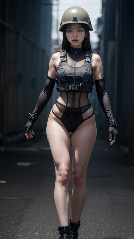 Best Sexy Big Breasts Athletic Body Four Breasts Nude Metal Boot Metal Panties Futuristic Weapon Metal Mask Night Vision Glasses Military Helmet NSFW