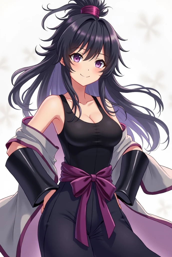 female samurai，with cat ears, big breasts can be seen, winks at the viewer, Smiles, she is currently undressing