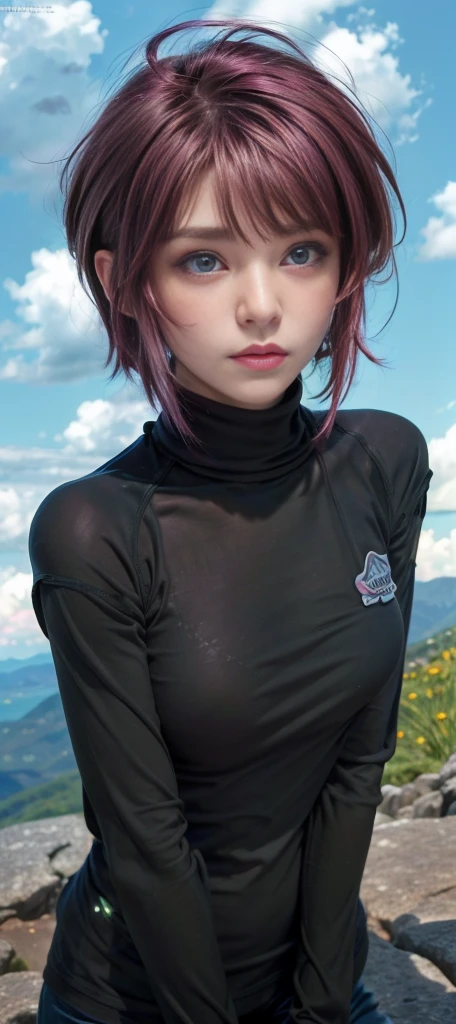 8K, Top Quality, Intricate Details, Ultra Detail, Ultra High Resolution, Masterpiece, random angle, mikasa ackerman, Slender, Smile, (Makeup: 0.4), (Fluffy Blue Eyes: 1.21), blue Eyes,, ((full body)), 1girl, solo, 1 girl, (( full body)), close-up shot, , , ((tall)), (((fit body))), (((slim face))), sharp face, sharp eyes, (((black hair, short hair, bangs )) ,(detailed face), sharp face, small lips, thin lips,
((red scarf, crop top, thigh strap)), detailed face, detailed breast, , large breast, detail, , Beautiful girl with accentuated slender abs: 1.4, Six Pack Abs: 1.4, Bust Botox, Big, Perfect Body, detail leg, (( moonlight)), ocean