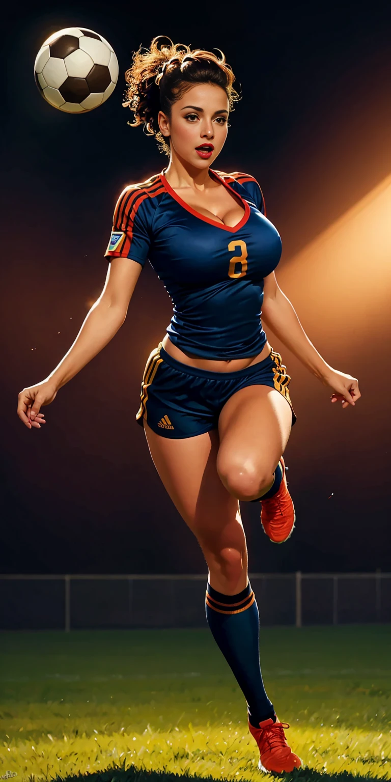 ((best quality)), ((masterpiece)), (detailed), Football match promotional image