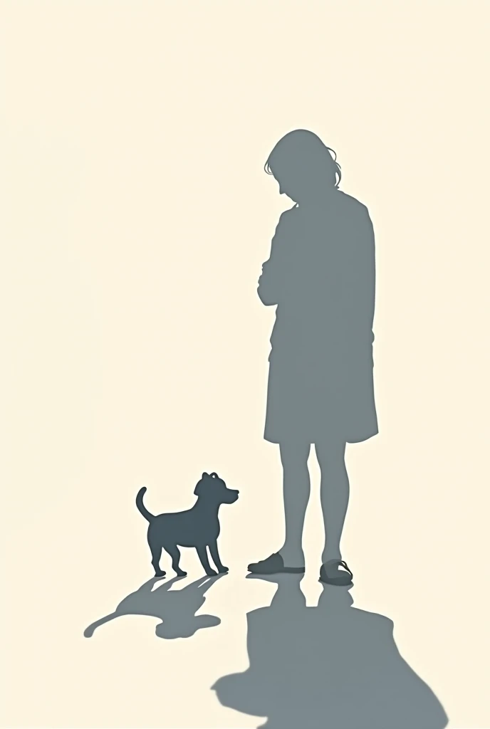 Shadow of a  dog and its master