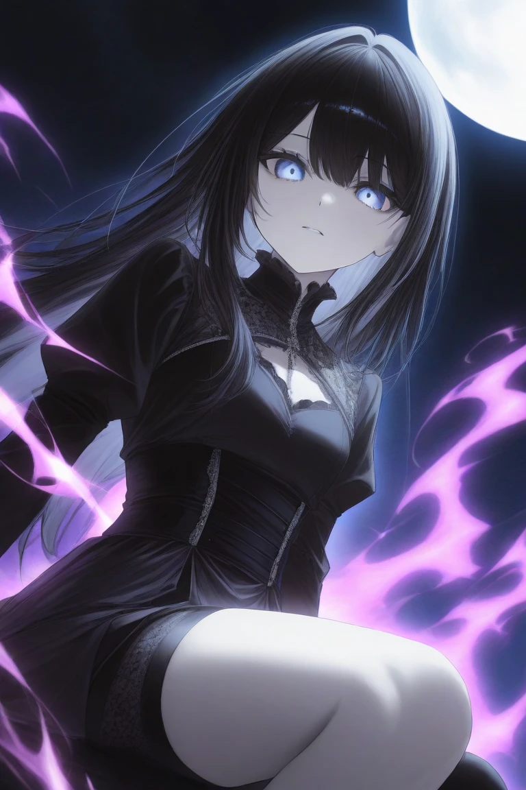 ((beautiful anime girl with a perfect figure, beautiful breasts and hips, she lies and smiles widely with empty eyes, there is a terrible scary very powerful black ghostly aura around her, anime horror style image)), ((detailed to the smallest detail ultra realistic 8k graphics, Best quality))