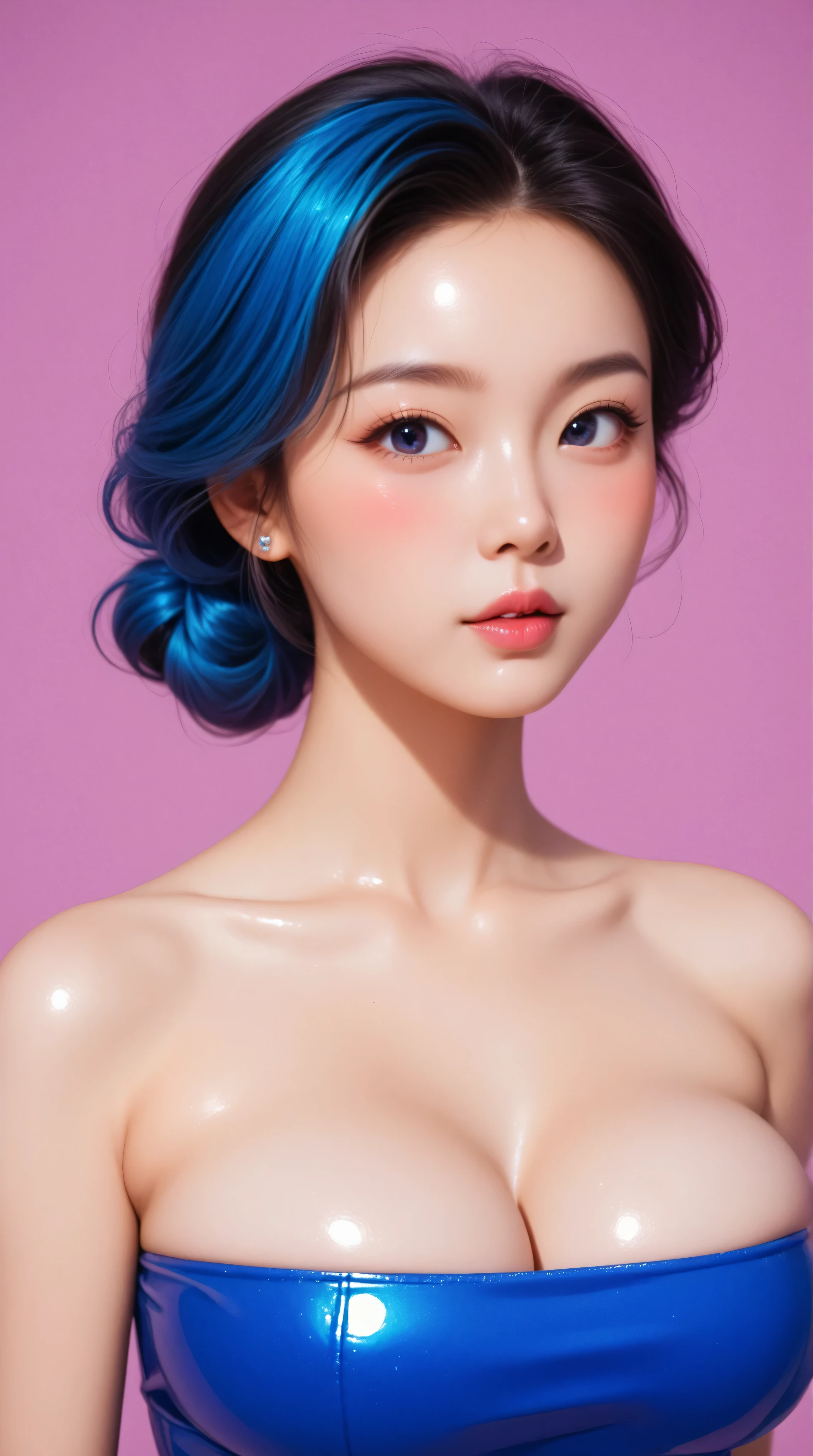 A great masterpiece , High Quality , The highest quality RAW photos , 8K , happy smiling , The best beauties , Elegant beauty , Cute face ,beautifull face , Clear skin without blemishes , 21 years old , A girl with , Solo , One woman , 1girll , Make the whole body visible , Make your long legs visible , white skinned , Glowing skin , Innocent beauty , abdominal muscles girl , Sky Blue hair , Sky Blue eyebrows , rich wavy hair , short-hair , medium short hair , Best Quality , The best details , Luxury Hotel , Gorgeous bed , dark lighting , In a sexy pose , Very perverted , best shadows , studio lit, photons mapping , Clear and fair skin , photorealestic , Complete nudity ,Explicit nudity, sexy naked , go commando , Bottoms should not be worn , Clean pussy ,Hairless pussy ,Pussy showing shamelessly , intriciate detail , extremely realistic. , Medium breasts , Greedy breasts , Big nipples , Clear nipples , Pink areola , Sleek sensual body ,Shy eyes ,Very naughty posture , Perfect beautiful proportions , Eighth Proportion , slim body , Smooth body lines , Fantastic body , Voluminous body , Moist body , Clear face , Clear lips , Clear eyes , Double eyelid