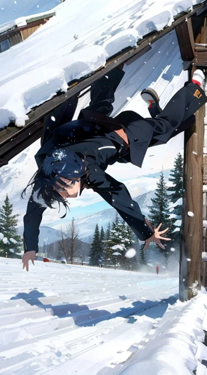 PANTSLESS NINJA LADY SKIING WHILE FIGHTING A GUY IN A GIANT PHALLIC ROCKET