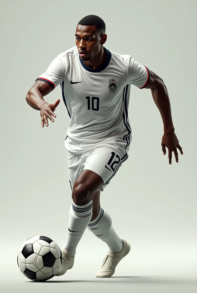 White and blue soccer jersey