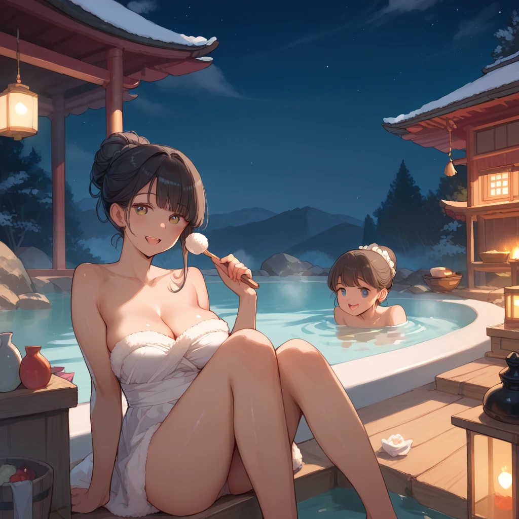 (masterpiece、Highest quality)、(Japan favelas、Old and dirty hot spring town)、((Beautiful night view))、((Big bath、Underground hot spring facilities、石のstage))、(tits、Pussy、、3+ naked 12 year old girls、smilsanitary and dim))、Shady Red Light District、shaved ice、Sale of drinks、(stage、Everyone is having fun bathing)、smile、Happy schoolchildren、Perfect Anatomy