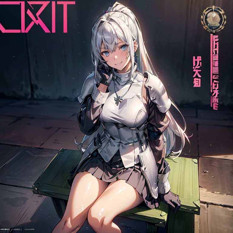 White messy hair, Red-eyed girl, Black premium coat, Red short sleeves,Barefoot (Bloodstained soles of the feet:1.8), reference sheet, tachi-e, Wide-angle, kanon, Motion blur, Ray tracing, Award-Awarded, High details, Smooth skin, 4K, Anatomically correct, ccurate, retinas,magazine cover text,blood-streaked face,Huge schoolgirls sitting on a city street the size of a toy。GTS giantess stampedes on the city。