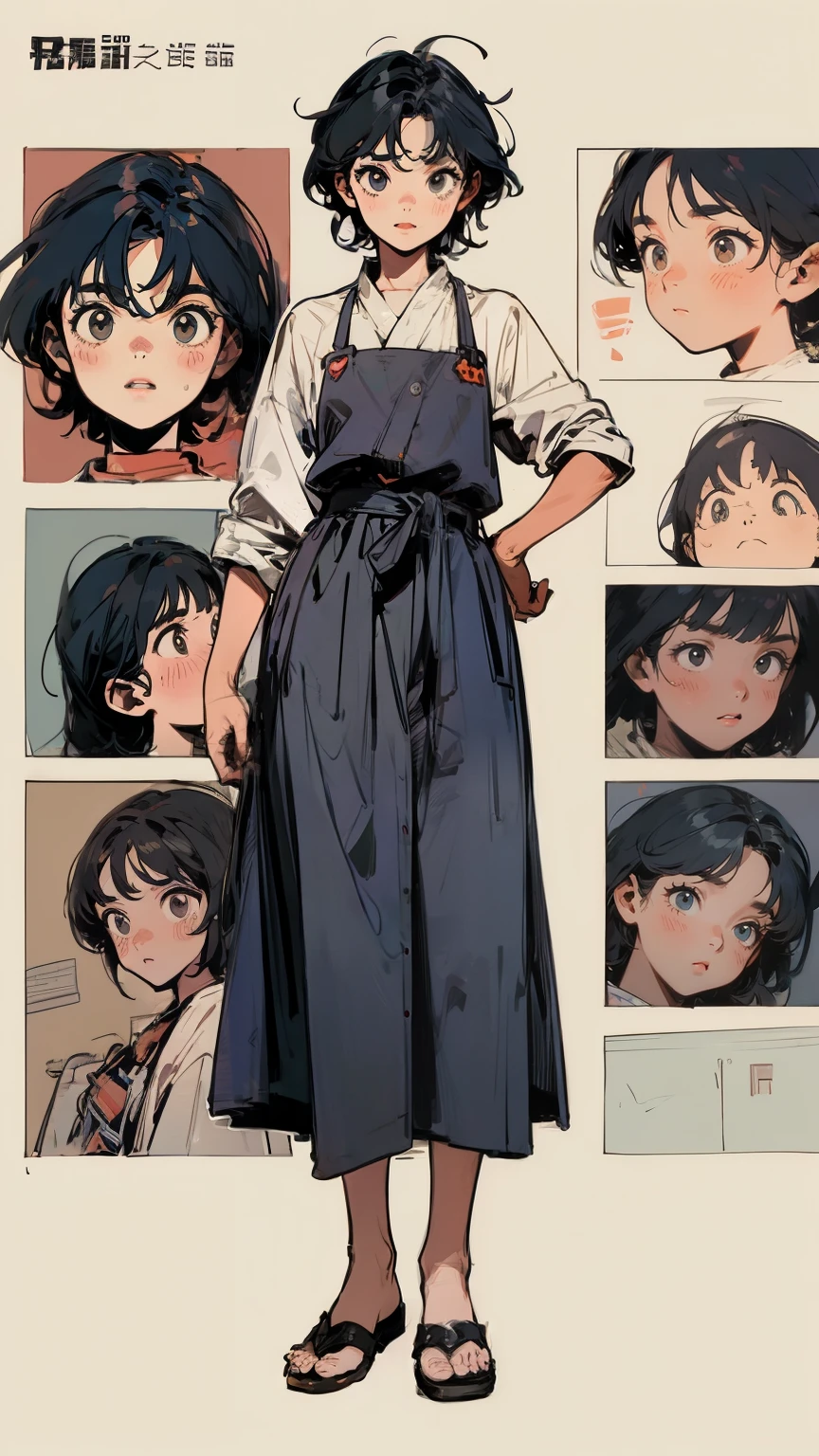 Orphanage helper、40 women、 apron、 High Resolution、masterpiece、correct、 anatomically correct、最 High Quality 、 high definition model 、 High Details 、 High Quality 、 ultra fine 、number々 award 。Feet in frame,  A casual, relaxed standing position that doesn't stick out of the screen ,  Illustrations,  Illustrations,  anime style,  character design ,  、 full body view、