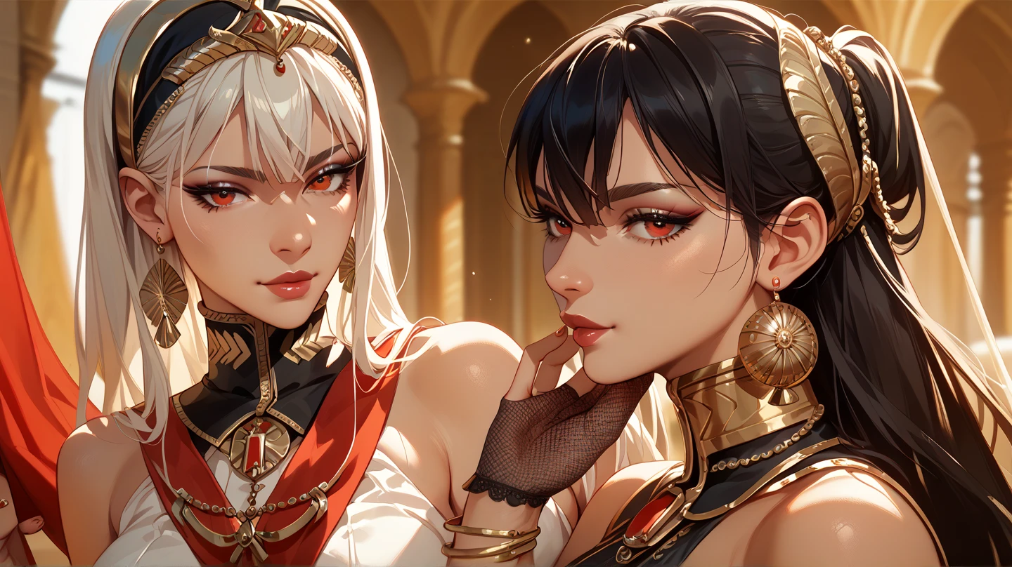 Castlevania Super Realistic Shadow Lord Super Detailed Dynamic Shot Of Very Beautiful Arabian Princess With A Turban Hokuto Red Arabic With Moroccan Kaftan Portrait Zoom Sexy Sexy Face Sexy Eyes Sexy Mouth Shiny Crystal Red Eyes Glowing