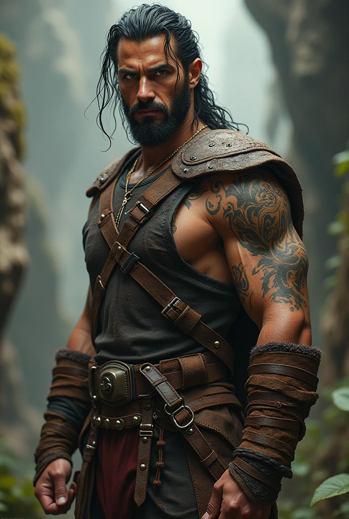 um close de uma pessoa com uma espada e um capacete, arte conceitual por Paul Davis, trends at CGSociety, dada, kratos, Dwayne Johnson como Kratos, dwayne johnson as Deus da guerra, sam hyde in Deus da guerra 4, Deus da guerra, retrato de Kratos, Emma Watson como Kratos, barbarian, foto de um guerreiro adulto masculino