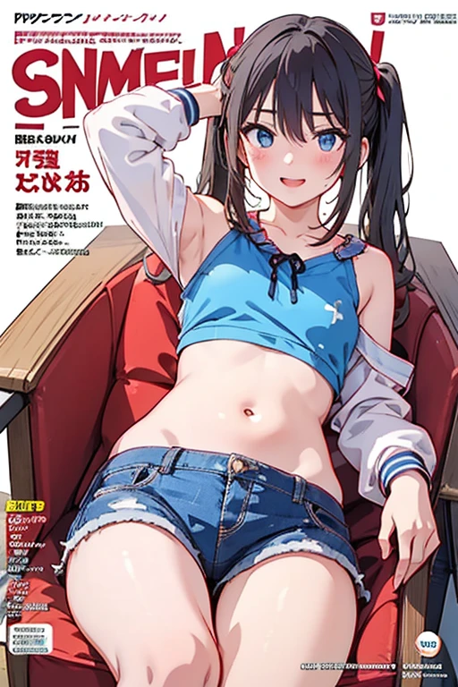 komi shouko,Fleshy thighs，White open uniform，having fun，A thousand flavors，Simetall，Chest open，Full muscles，Round gluteus maximus，soaking wet，Tall，Ocean park，Simetall，Comic cover style，Comic cover title