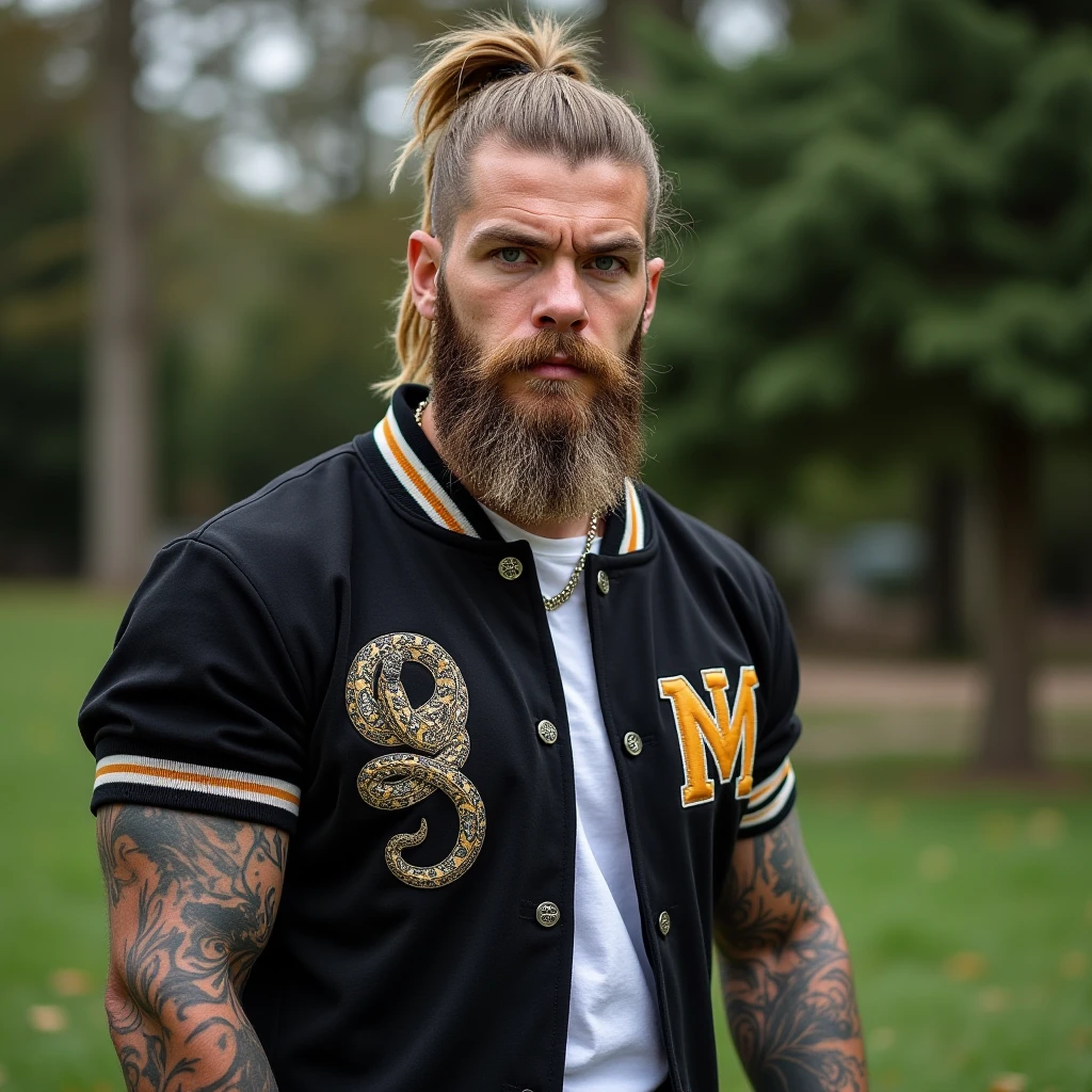 photo of sks man (messi:1) is a hippie with tattoos in all body and big long beard with braids, high detailed face, bright colours, night shot, neon lights in the background, <lora:MESSI:1> <lora:add_detail:1.5>