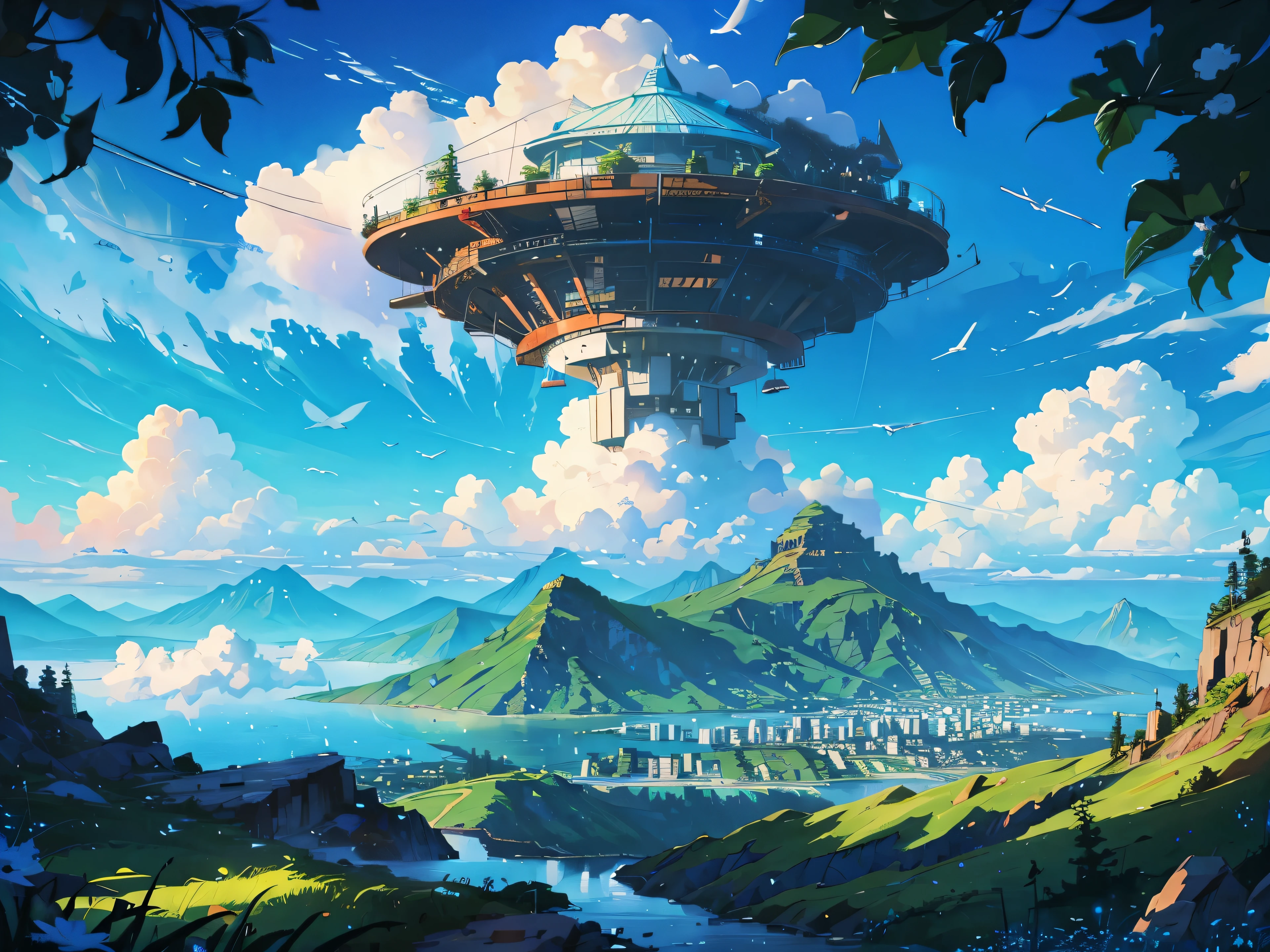 Cloudy, blue sky, wind, Light