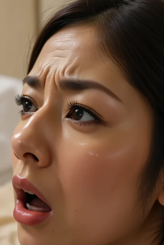 beautiful japanese actress、1 girl,debris flies,,award winning photos, very detailed,face focus, double big eyes(woman with open mouth and closed eyes ), 18-year-old、black hair、shiny skin、(((close up of face)))、realistic nostrils、elongated nasal cavity,,,、apartment emergency stairs,　landing of stairs,Outdoor fire escape staircase,squat、((random color open cardigan))、big breasts、(sharp nose)frown performance:1.4,,performance,frown,please raise your head、Skin shiny with sweat,oily facial skin,tied hair,Squat down and give a blowjob,female teacher,Squatting in the hallway、squat、50 degree hot room、Skin shiny with sweat、wet transparent fabric,Sweaty all over my face,Face enduring severe pain、screaming face,Open your mouth wide and scream,((woman on top,vagina,sex,))