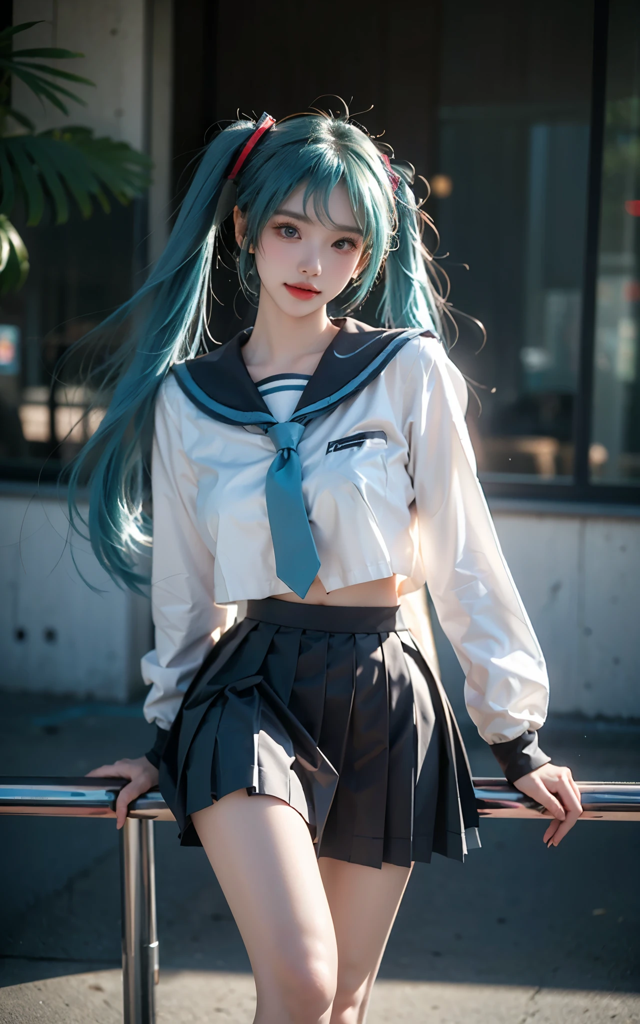 masterpiece,best qual,ity,official art,extremely detailed CG unity 8k wallpaper,bokeh,high contrast,(muted colors, dim colors, soothing tones:1.3),exposure blend,(cinematic, teal and orange:0.85),
smile,blush,medium breasts,<lora:breastsOutExposed_24:0.7>,breastsout,
<lora:age_changer_last:2>,<lora:ç¶ç¶V3:0.4>,
<lora:m99_labiaplasty_pussy_2:0.7>,<lora:skirt lift pov by Goofy Ai:1>,skirt lift pov,((from below)),lifted by self,(pussy:1.1),
<lora:lize_helesta_v10:0.7>,lh1,hair ornament,long hair,ponytail,open cardigan,blue cardigan,white sailor collar,long sleeves,blue ribbon,school uniform,serafuku,