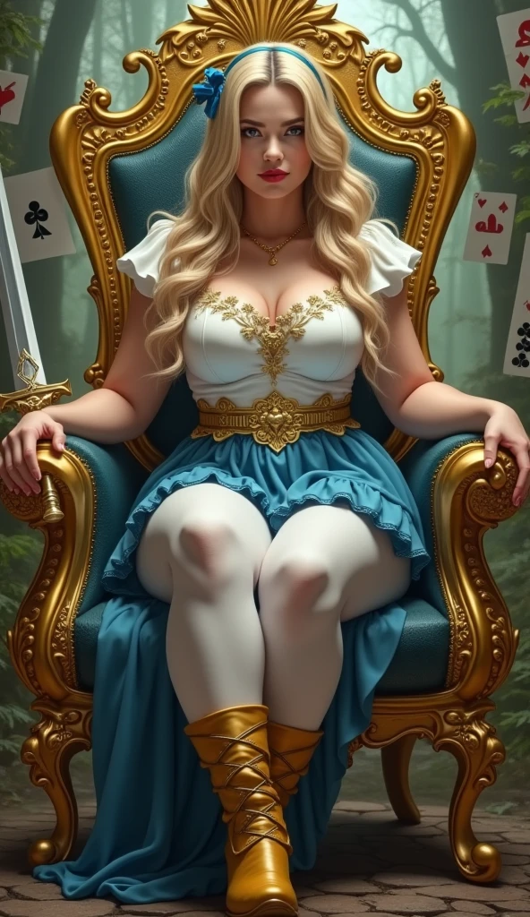 masutepiece、An ultra-high picture quality、Super distinct、8K、perfect anatomia、Very high saturation、(full-body view:1.8)(Realistic:1.1)、One Princess、,teens、 Yellow hair, 14years, Biful, Princess、Innocent, Blue eyes, (rococo dress:1.7),Inside the palace、(Sitting on a throne:1.6)、(Boldly spread your legs 1.8),(skirt lift by yourself:1.4)、(long  skirt:1.7)、(Focus on panties),(See-through panties:1.8),(I can see panties:1.8)、(Cameltoe:1.4)、Sitting with both knees up、(Thin leg)、ultra definition panties、Cotton panties、(life-likeｵﾏﾝｺ:1.5),(childish figure:1.5)、Thighs open,white  panties,Open knees,skinny  body、thin-waist、thin pelvis、(skinny thigh:1.8)、,(Blonde pubic hair:1.5)、((Pubic hair is golden))