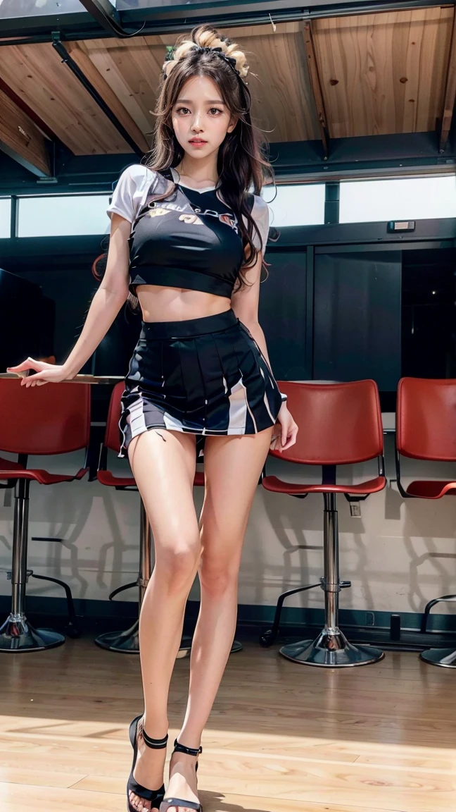jk_lure_dress3,8k, (realistic:1.1), (photorealistic:1.1), (masterpiece:1.1), (best quality:1.1), RAW photo, highres, ultra detailed, High detail RAW color photo, professional photograph, masterpiece, best quality, realistic, real skin, 1girl, low_key, solo, lighting, long black hair, full body, standing, on the street, at night, beautiful detailed eyes, (detailed face:1.2), extremely beautiful face, beautiful young woman, wearing black shorts and black shirt, sexy stockings, black boots, lora:add_detail:1 lora:jk_lure_dress3:0.8
