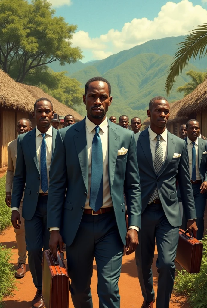 Nigerian poor people begging for politicians with plant background
