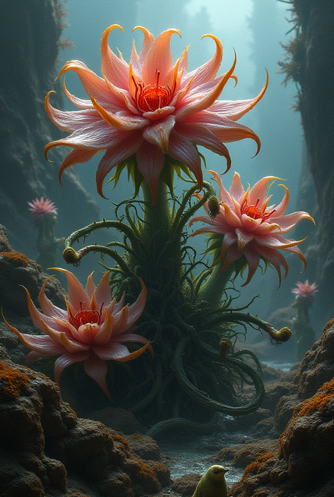 A carnivorous network of flowers