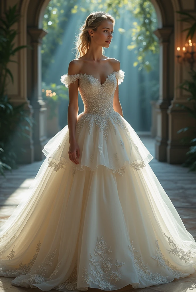 Beutiful girl, wearing princess gowns